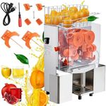 Commercial Juicer Machine, 110V 120W Orange Squeezer for 22-30 per Minute, Electric Orange Juice Machine with Pull-Out Filter Box SUS 304 Tank PP Cover and 2 Collecting Buckets