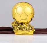 Yiwoop Ballon d'Or 8IN Golden Ball World Cup Gift Soccer Trophy Best Player Award Birthday Gift Card