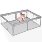 Dripex Baby Playpen, Portable Playpen for Baby and Toddlers, Sturdy 120x180x68 Anti-Fall Baby Play Pen and Baby Fence Kids Activity Center with Breathable Mesh and Pull-Up Ring for Indoor&Outdoor