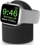 T Tersely Charger Stand for Apple Watch Series Ultra/9/8/7/6/SE/5/4/3/2/1, 45/44/42/40/38mm, Premium Silicone Charging Dock Station, Supports Nightstand Mode, Cable Management - Black