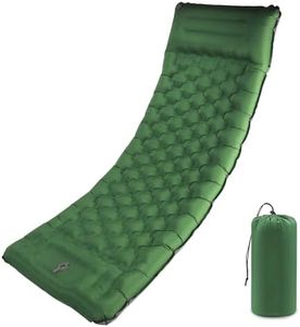 SHANNA Matelas De Camping Autogonflant : Extra Épais 12 Cm Ultraléger Matelas De Couchage 50D Isolé Connectable avec Oreiller pour Randonnée, Camping, Trekking, Tente (Vert Olive)
