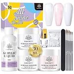 BORN PRETTY Acrylic Nail Kit Acrylic Powder and Liquid Set, Pink White Clear Acrylic Powder with Acrylic Nail Liquid Monomer for Quick Nail Extensions