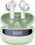 Nerunsa Bluetooth Earbuds Wireless Headphone, Wireless Earbuds with Noise Cancelling Mic, Wireless Earphones HiFi Stereo Deep Bass, Bluetooth Earphones LED Power Display, Wireless Headphone Playtime