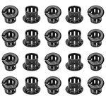 Jutagoss 200 PCS Hole Plugs 13mm Nylon Snap in Cable Hose Bushing Grommet Protector Round Snap Panel Locking Hole Plugs Cover OSB-13 Black