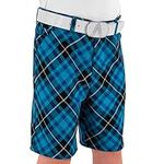 Royal & Awesome Kids Blue Plaid Bright Golf Shorts - X-Large Age 14 Years