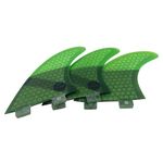 UPSURF Surfing fins FCS Tri fins Fiberglass Honeycomb G5(Blue/Green/red/Grey) (Green)