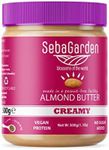 Seba Garden Almond Butter - 500g Pure Natural Creamy Smooth Californian Almonds Butter Spread, 100% Almonds, Paleo, Keto Friendly, No Sugar Added