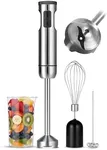 TEGH Immersion Blender Handheld, 8-Speed 4-in-1 Stainless Steel Hand Blender Stick | Electric Hand Mixer & Food Processor | Corded Emulsion Blender for Smoothies, Soups, Sauces & Baby Food