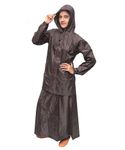 Goodluck Nylon Long Length Rain Coat Waterproof Rain Skirt Top For Womens (Brown, Xxl)