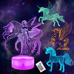 Lampeez Unicorn Gifts, 3D Illusion Lamp for Girls (4 Patterns) with Remote Control 16 Colors Changing Dimmable Function,Fairy Night Light as Xmas Birthday Gifts for Kids