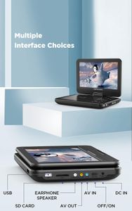 DBPOWER 12.5" Portable DVD Player – Swivel Screen, Rechargeable Battery