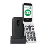 DORO Phone - Doro Leva E22 - 4G Folding Phone for Seniors - 2.8 Inch Display, High Contrast Buttons, Ultra Clear Sound, HD Voice, Camera, Doro Secure Button - Includes Charging Station - Black/White