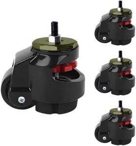 Leveling Stem Casters with Nylon Wheel and Rubber Foot,Heavy Duty Leveling Casters,Retractable Workbench Caster,Loading Capacity 2200 Lbs-4PCS(2 INCH)