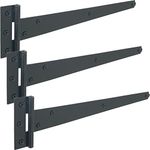 IRONTITE® 3 Pack Black T Hinges 300mm (12), Gate Hinges for Wooden Gates Or Garden Shed Hinges, These Garden Gate Hinges are Black Coated for Lasting Weather Protection