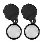 Mini Pocket Magnifier,Folding Pocket Magnifying Glass,10X Folding Pocket Magnifier with Cortical Protective Cover for Reading, Crafts, Science Class, Hobby, Jewelry(2 Packs)