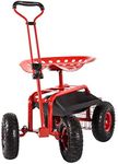 kinbor Garden Cart Rolling Scooter 