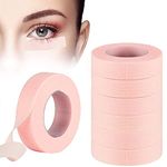 TEOYALL 6 Rolls Eyelash Tape, Adhesive Lash Extension Tape Breathable Micropore Fabric Tape Lash Extensions Supplies (Pink)