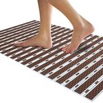 SELIBRE Shower Mats 27.5" x16" Non-Slip Bathtub Mat with Strong Suction Cups and Drain Holes, Easy Clean, Hard Massage Bath Tub Mat for Home, Gym, Hotel. Elderly, TPR+PP, Brown