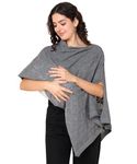 ZELENA Nursing Covers For Feeding Mom|Charcoal Grey Colour|Feeding Cover Breastfeeding Mother|Casual Style Baby Apron|Feeding Apron|Pregnant Women Gift Items|Breathable Cotton Fabric(Grey),free size