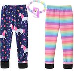 MZSYLK Girls Fleece Lined Leggings Set Thick Thermal Trousers Cotton Colourful Girls Winter Warm Pants Floral Printed Tights