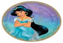 Disney Princess Jasmine Round Paper Plates - 9" | Multicolor | Pack of 8