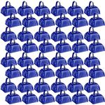 48 Pcs Metal Cowbells Loud Call Bell with Handles Cow Bells Noise Makers Small Cowbell Wedding Bells Hand Percussion Cowbells for Sporting Football Events Team Cheering (Dark Blue)