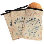 IMPRESA [3 Pack] Reusable Bread Bags for Homemade - Double Seal Freezer to Lock in Freshness Dishwasher and Washing Machine Safe Bag Keeper