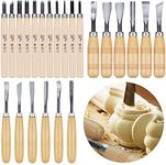 WAYCOM 24PCS Wood Knife Kit Set Wood Carving Kit,Professional Chisel Set, including Small, Middle, Large size (24PCS)