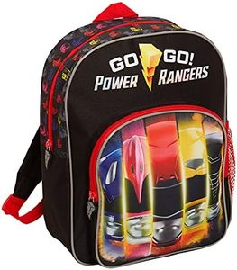 Power Rangers Backpack Kids Bag Boys Girls Super Hero Travel Sports Rucksack School Lunch Bag, Black, One Size, Modern