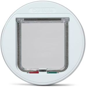 Cat Mate 4-Way-Locking Glass Fitting Cat Flap (210) - Secure Lockable Door for Small to Medium Sized Cats, for Glass, UPVC and Wood, White