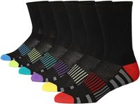 JAMES FIALLO Men's Cushion Crew Socks 6 Pairs - Comfortable Performance Socks for Running, Hiking, and Athletic Activities - Arch Support Socks For Men, MCC01-B