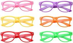 Pack of 6, Kids Nerd Fake Glasses Clear Lens Small Frame Children's (Age 3-10)