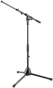 K&M Stands 259-BLACK Low Level Microphone Stand with Telescopic Boom Arm