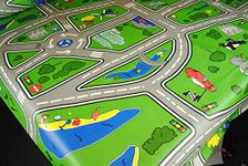 Karina Home Fun Childrens Road Map Kids PVC Wipe Clean Tablecloth (200cm x 140cm)