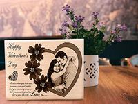 Incredible Gifts India Valentine's Day Unique Gift - Personalized Photo Plaque Gift for Couples (7x5 inches, Wood, Beige)