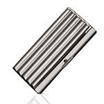 Exttlliy Creative Thin Portable Stainless Steel Pocket Carrying Cigarette Box Case for Holds 10 Regular Size Cigarettes (Not Included Cigarette)