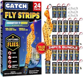 Fly Trap Indoor Catcher for Flies Gnats (24 Pack), Fly Paper Sticky Hanging Trap, Paper Tape for Indoors and Outdoors Catcher Ribbon Traps Fly Paper, Traps Mosquitoes, Flying Insects