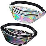 2 Pieces Holographic Fanny Pack,Hol