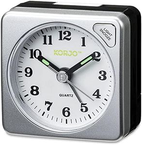 KORJO AAC 73 Analogue Alarm Clock, 5.5 Centimeters, Silver/Black