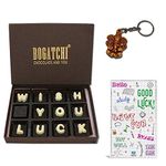 BOGATCHI Best of Luck Gifts for Exams |Wish You Luck | Dark Chocolates, 12pcs | Free Good Luck Ganesha Key Chain and Good Luck Card