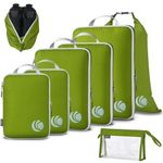 Cipway Compression Packing Cubes, Lightweight Travel Luggage Organizers with Shoe Bag, Toiletry Bag & Laundry Bag, Travel Essentials for Carry on Suitcase (8 Piece,Green)