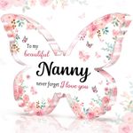 CheriGift Nanny Gifts, Best Nanny Birthday Gift, Christmas for Nanny Nana, Beautiful Butterfly Acrylic Plaque, Thoughtful Nanny Gifts from Grandchildren - To my beautiful nanny