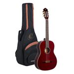 Ortega Guitars R131SN-WR Family Series Pro Slim Neck Nylon 6-String Guitar with Cedar Top, Mahogany Body, Wine Red Finish