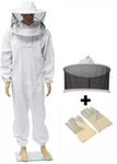 BeeGuard Pro Premium Bee Protective Suit - Beekeeper Suit for Ultimate Honey Bee Protection - Specialized Honey Bee Protection Dress - Full Coverage Bee Suit for Bees with Leather Gloves- Free Size