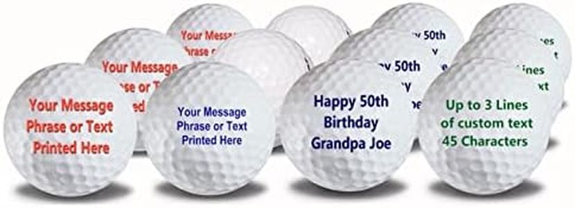 Meihuaao Personalized Text on White Golf Balls 12 Pack Add Your Text for a Signature Touch on The Green -