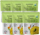 Khazana Turmeric Coconut Organic Basmati Rice - Ready to Heat (6-Pack, 8.8oz) - Authentic, Aromatic & Flavorful Indian Grain - Non-GMO, Vegan, Gluten-Free, Kosher - Microwaveable Instant Rice in 90 Seconds