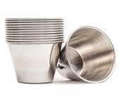 ehomeA2Z Ramekin Stainless Steel Condiment Sauce Cups Au Jus Commercial Grade (12, 2.5 oz)