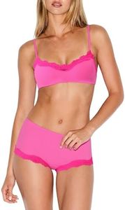 Starrylion Women's Lingerie Set Lace Bralette Bra Boyshorts Underwear for Women Sexy Outfits Hot Pink L