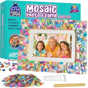PURPLE LADYBUG Mosaic Photo Frame Craft Kit - DIY Arts & Crafts for Kids Ages 8-12 & Crafts for Girls 8-12 6-8 - 9 8 7 6 Year Old Girl Birthday Gift, Kids Christmas Gifts, Teen Girls Gifts 8-10 10-12