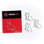 GlücksClips Cute Paper Clips (Set of 11) - Rabbit Design with Bunny Shaped Paperclips - Decorative Metal Paper Fasteners - Stationery for Home or Office - C038